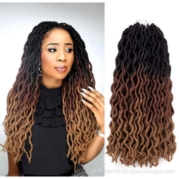 18 Inch Pre Looped Wavy Gypsy Loc Crochet Braids Dreadlocks Ombre Curly Wavy Twist Braiding Hair Extensions African Roots Braid